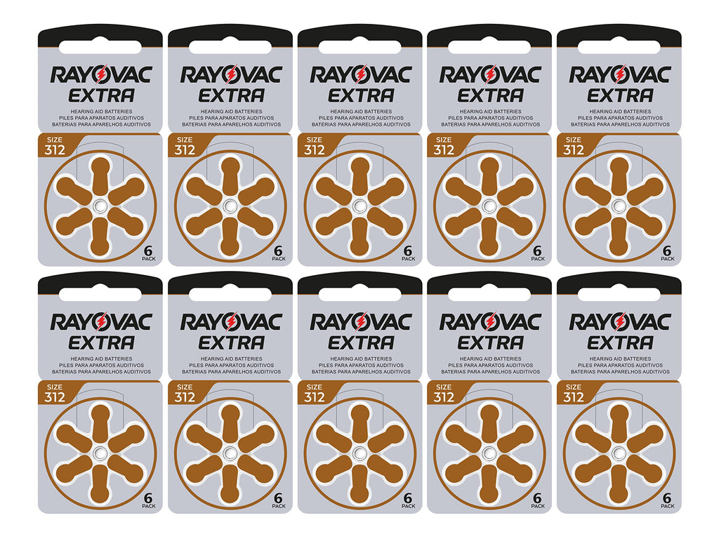 Rayovac Extra Advanced, size 312 Hearing Aid Battery (pack 60 pcs)