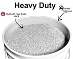 MKS Plastics 5-Gallon Bucket with Airtight Lid – Made in USA, Food Grade BPA Free Plastic, Heavy Duty Multi-Use, Metal Handle with Grip, Stackable Storage – White, 2 Pack