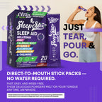 Sleep Aid Melatonin Powder Tryptophan Glycine Valerian Root Magnesium For Sleep Lemon Balm L Theanine Magnesium Glycinate Zinc Sleep Aid Myo Inositol GABACalm B6 5 HTP Stress Relief 20 Stix