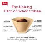 Melitta #4 Unbleached Coffee Filters, Natural Brown Cone Filters, 6-Pack