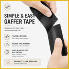 D-NYX Gaffer Tape 2 Inch x 1 Pack Brown Gaff Tape, No Residue Multipurpose Heavy Duty Gaffers Tape, Matte Finish Non-Reflective Waterproof Real Professional Grade Brown Gaffer Tape