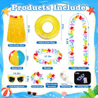 Apopipico 10 Pcs 12 ft Skeleton Summer Costume Outfits Accessories Set