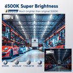 BBOUNDER 10 Pack Linkable LED Utility Shop Light, 4400 LM, 6500K Cool Daylight, 4 FT Integrated Fixture for Garage, 40W Equivalent 250W, Surface + Suspension Mount, Black