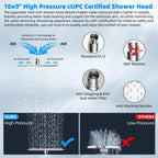 Hibbent All Metal 10'' Rain Shower Head with 16'' Extension Arm, Chrome