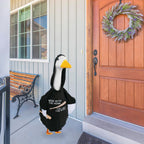 CAMDUCK Porch Goose Outfit Hoodie Mess with The Honk You Get The Bonk Baseball Goose Clothes with Wood Bat Warning Porch Sign for Plastic Cement Goose Statue Garden Lawn Yard Patio Outdoor Decor