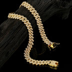 JUNVirtuous 2 Pieces Cuban Link Chain Mens Iced Out Miami Cuban Necklace and Bracelet Silver Bling Diamond Hip Hop Jewelry for Men and Women (Gold, 8" Bracelet and 20" Necklace)