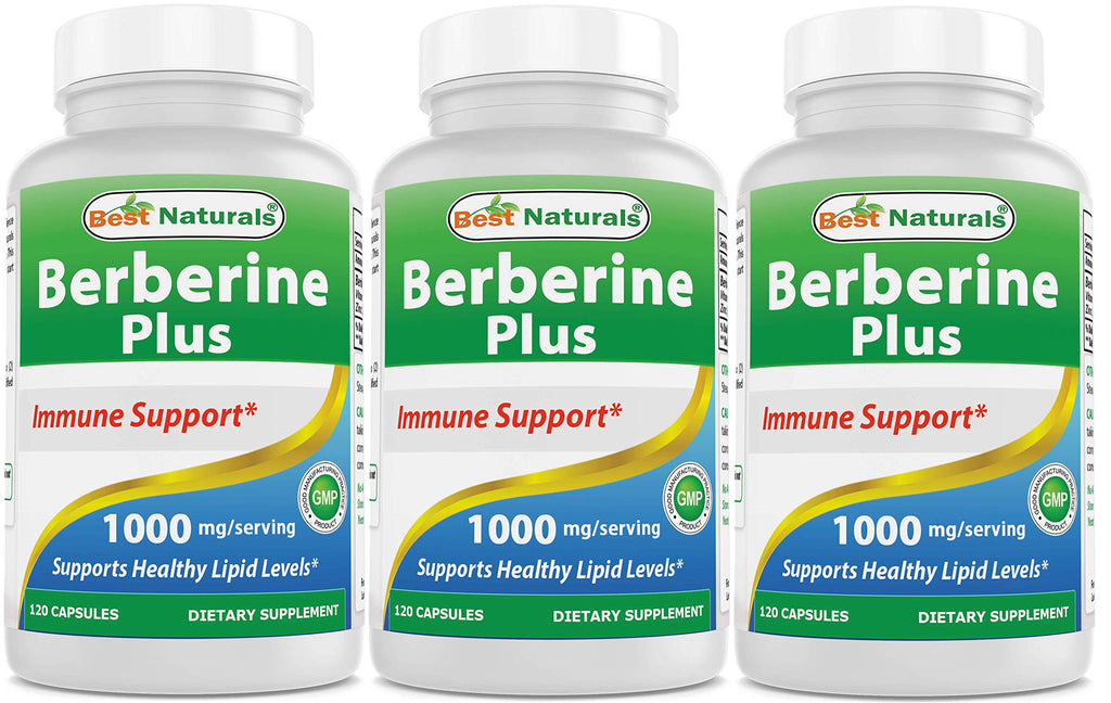 Best Naturals Berberine Plus 1000 mg/Serving 120 Capsules - (Pack of 3)