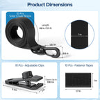 Canvino 10 Sets Pool Solar Cover Reel Attachment Kit, Solar Blanket Straps with Hooks, Clips & Fasteners for Inground & Above Ground Swimming Pool Reel Systems