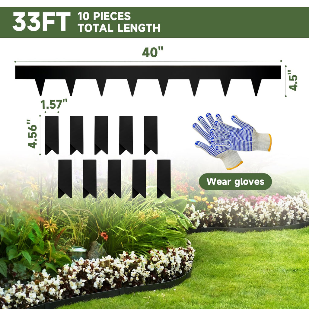 Steel Landscape Edging 4.5 Inch Metal Landscape Edging 33Ft Total 10-Pack