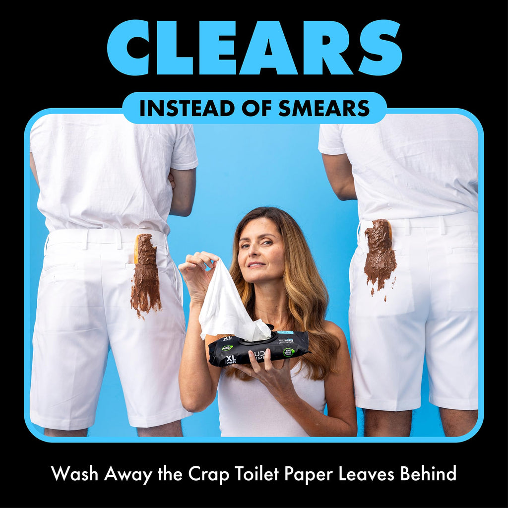 DUDE Wipes - Flushable Wipes - 12 Pack, 288 Wipes - Unscented Extra-Large Adult Wet Wipes - Vitamin-E & Aloe - Septic and Sewer Safe