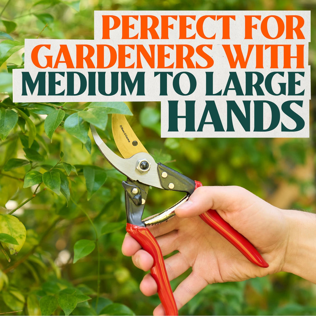 Haus & Garten ForgedPRO 8.75" Heavy Duty Professional Titanium Bypass Pruning Shears - Use As Pruners, Garden Shears, Handheld Pruning Shears For Gardening, Clippers, Garden Scissors, Pruner Tool