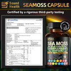Irish Sea Moss & Shilajit Bundle for Natural Energy, Sleep Support & Hair Growth, Made with Black Seed Oil, Ashwagandha, Ginger, Rhodiola Rosea, Vitamins C & D, for Man & Women, All-in-1 Supplement