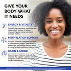 Methylated Multivitamin - B2, B6, 5-MTHF & B12 | Antioxidants C & E | Vitamin D3 & K2 - for Men & Women - 9-in-1 MTHFR Supplement with TMG - Energy, Brain & Mood - Vegan - Made in USA - 120 Capsules