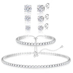LOLIAS Silver Jewelry Set for Women Tennis Necklace Bracelet Hypoallergenic