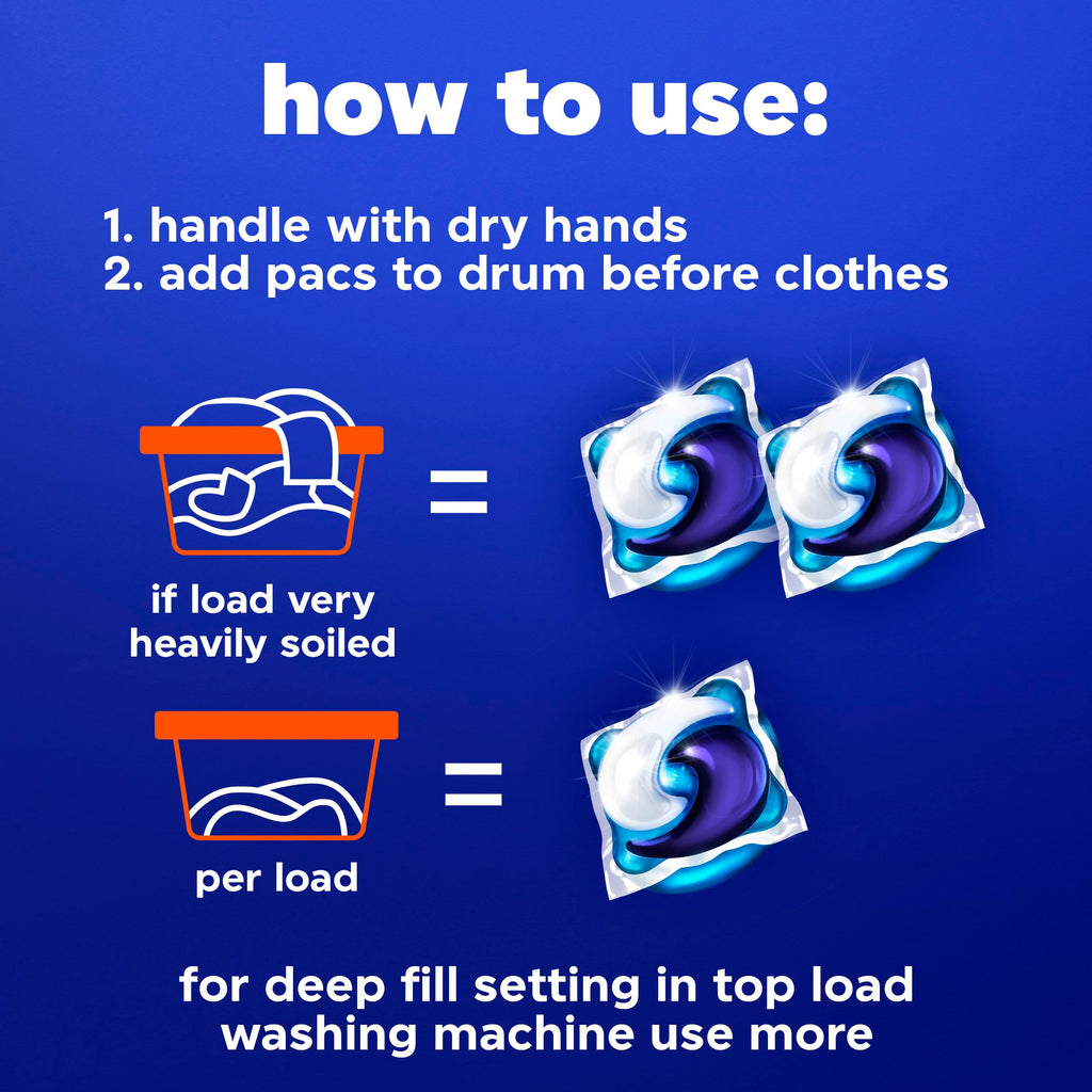 Tide Power Pods Sport Laundry Detergent Pacs, 45 Count, Advanced Sweat + Stain Fighter, laundry soap detergent pacs