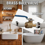 ‌VANCOCO 3/4" PEX Ball Valve 10-Pack - Lead-Free Brass PEX Shut Off Valve 3/4 inch for Pex Fittings Hot/Cold Water (5 Red/5 Blue)