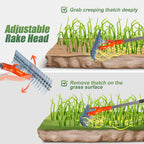 Thatch Rake for Lawn with Adjustable Handle Heavy Duty Steel Lawn Rake