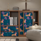 BOKEBEVE Tropical Contact Paper Tiger Wallpaper Peel and Stick Vintage Animal Wall Paper for Bedroom Bathroom Drawer Counter Cabinet Renter Friendly 17.5 x 78.5In