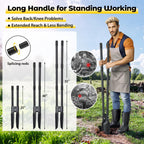 Post Hole Digger Tool, Heavy Duty Post Hole Digger with 55 Inch Handle, Dual Sharp Blades for Soil Plugging, Digging, Cultivating, Weeding, Manual Post Hole Digging Tool Garden Shovel, Black