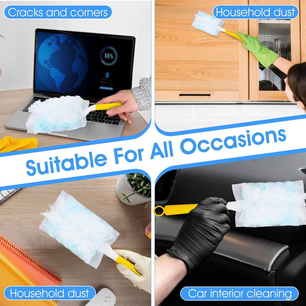 Wanmu 120 Pcs Duster Refills, Electrostatic Disposable Dusters Refills Compatible with Duster, Bulk Heavy Duty Dusters Refill for Blinds Ceiling Fans Furniture Multi-Surface Dusting, Unscented