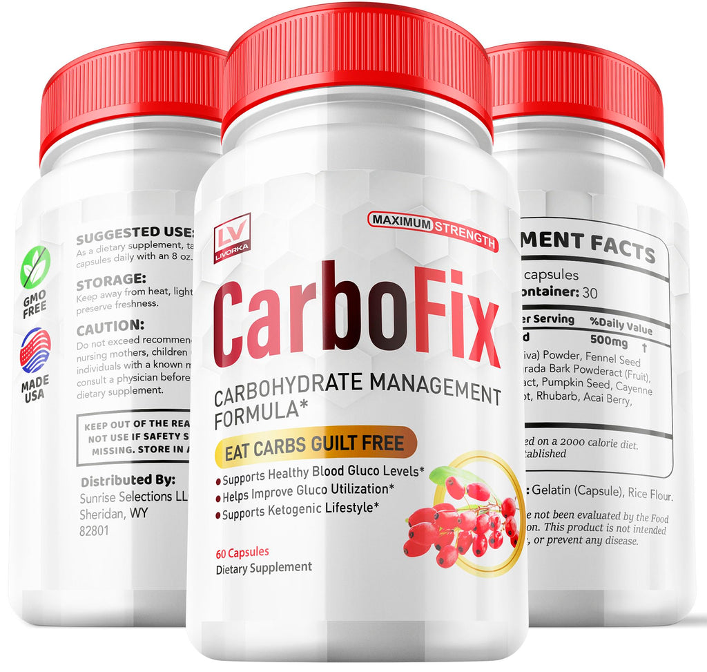 LIVORKA 5 Pack - Carbofix Pills, 60 Pills Pero Bottle for 30 Days
