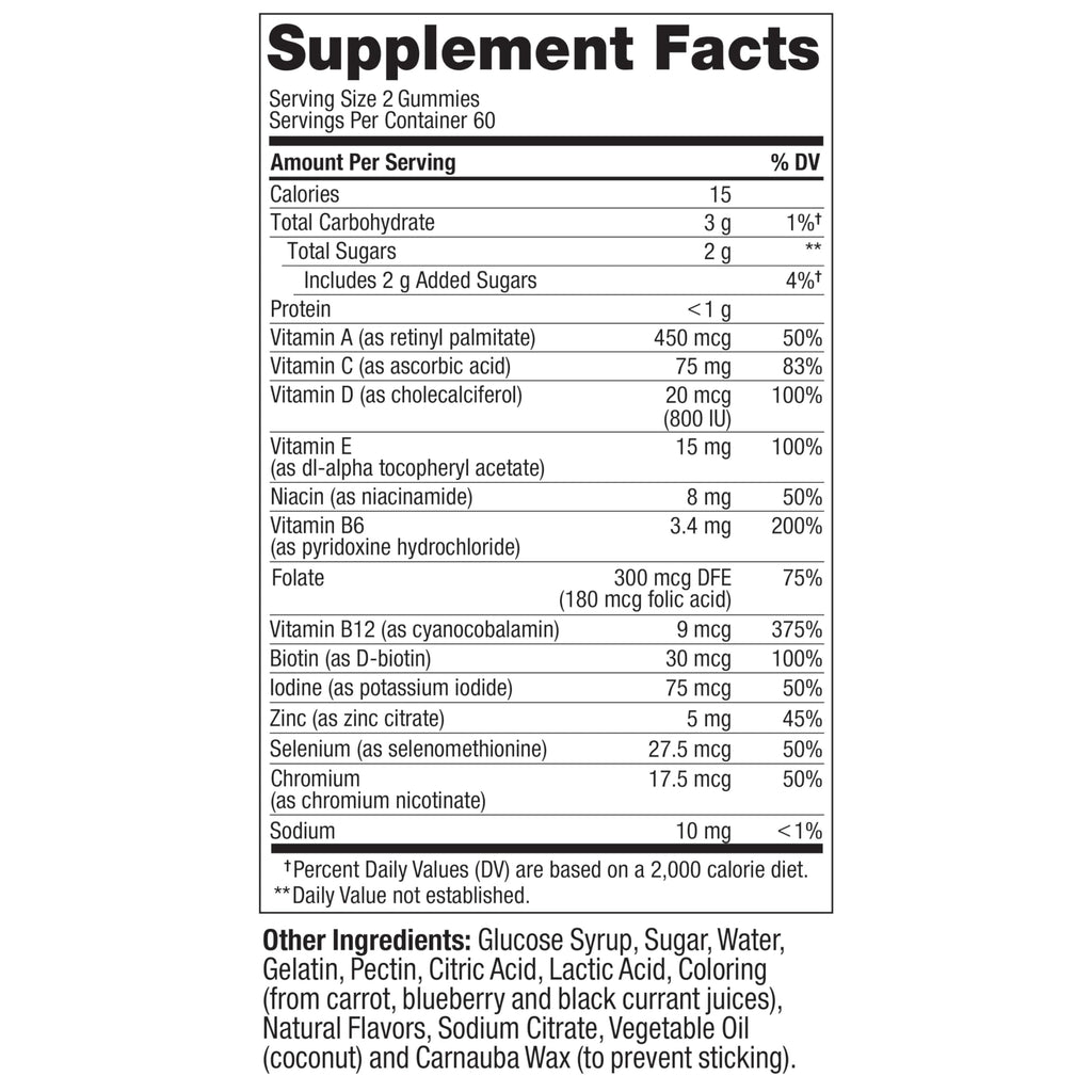 OLLY Men's Multivitamin Gummy, Immune Support, Vitamins A, C, D, E, B, Lycopene, Zinc, BlackBerry, 60 Day Supply - 120 Count