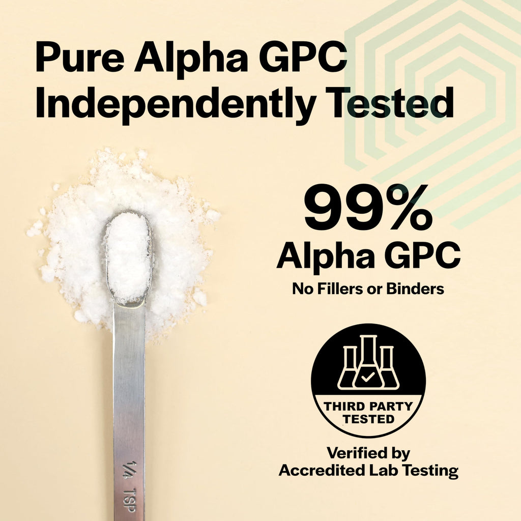 Xalya Alpha GPC Powder 99% Purity 500mg Extra Strength Brain Supplement for Focus & Mental Clarity Third Party Tested, Natural Choline, 170 Servings (3oz) Powder Form