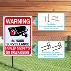 No Trespassing Signs Private Property 2-Pack, 10x7in, Upgraded Enlarged Cam