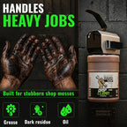 Grip Clean 4 Pk Combo – Hand Cleaner for Mechanics with Wall-Mounted Soap Dispenser + 2 Gallons Heavy-Duty Liquid Pumice Hand Soap, Natural Clay & Coconut Oil for Auto Mechanics, Industrial, & Garage