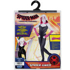 MARVEL Spider-Gwen Official Youth Zentai Halloween Costume - Hooded Spandex Jumpsuit with Printed Design and Pull On Spandex Mask (M)
