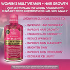 Tropical Oasis Women's Liquid Multivitamin + Hair Growth | Clinically Tested for Thicker Hair, Wrinkles, Brighter Skin, Strong Nails | 2.5g Verisol Collagen | Biotin 12500mcg | 32 Serv