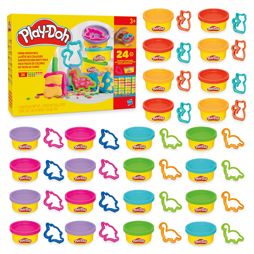 Play-Doh Party Favor Pack, Bulk 24 Pack of Modeling Compound with Cutters, Classroom Supplies for Arts & Crafts, Back to School Gifts & Prize Toys for Kids, Ages 3+ (Amazon Exclusive)