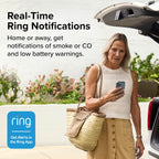 Kidde Smart Smoke and Carbon Monoxide Detector, Ring App Enabled for Real-Time Notifications, Wire-Free Interconnectivity, AA Battery Powered