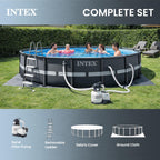 INTEX 26325EH Ultra XTR Deluxe Above Ground Swimming Pool Set: 16ft x 48in – Includes 1500 GPH Cartridge Sand Filter Pump – SuperTough Puncture Resistant – Rust Resistant – Easy to Assemble