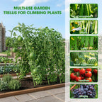 SHCCPPJ U-Shape Cucumber Trellis for Raised Bed 51.5''Lx50.5''Wx44''H
