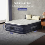 VOSSER Air Mattress Full with Built in Pump,18''Inflatable Mattress of Upgraded Vertical Beams,Self Inflatable/Deflation Blow Up Mattress in 3 Mins,Flocked Top Airbed with Carry Bag for Home, Camping
