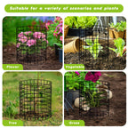 10 Pack Plant Protectors from Animals Wire Plant Protector Cage to Keep Animals Out with Zip Ties & Stakes, 30 Panels Bendable Metal Mesh for Flowers Vegetables