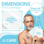 JJ CARE Shower Protector [Pack of 7], 9x9 Dialysis Catheter Shower Shileds Wound Cover, PICC Line Water Barrier, Colostomy Waterproof Bandage Protector, 1 Week Supply