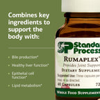 Standard Process Rumaplex - Healthy Liver Support Supplement - Body Health Supplement with Vitamin A & Niacin - Aid Liver Health & Bile Production - 40 Capsules