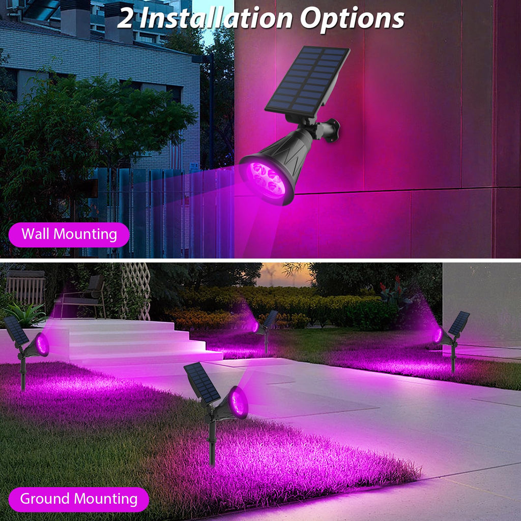 T-SUN Purple Solar Spot Lights Outdoor, Solar Black Lights Outdoor,2 Pack