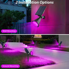 T-SUN Purple Solar Spot Lights Outdoor, Solar Black Lights Outdoor,2 Pack