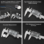 Adoric Digital Caliper, Caliper Measuring Tool Stainless Steel Vernier Caliper Digital Micrometer with Large LCD Screen, Easy Switch from Inch Metric Fraction, 0-6" Caliper Tool for DIY/Household