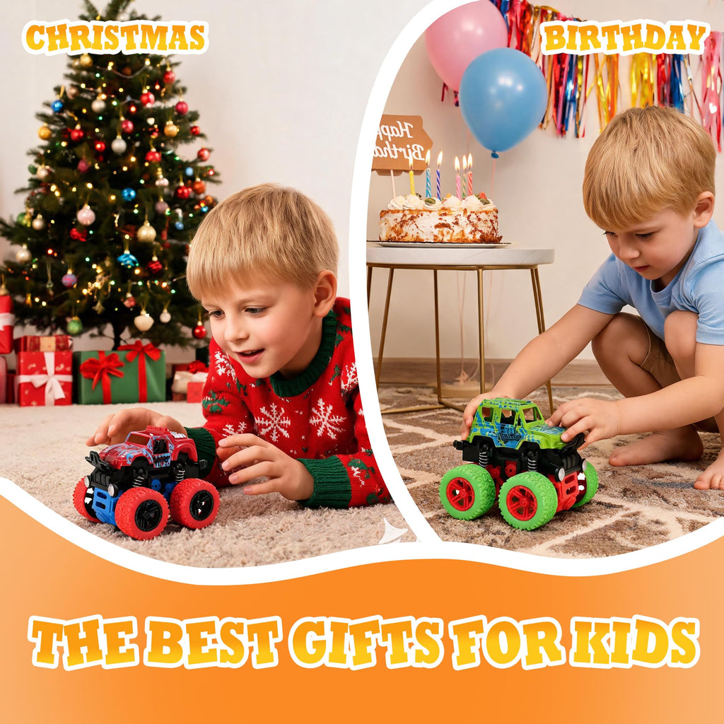 Monster Truck for Boys 3 4 5 6 7 Year Old Push and Go Friction Powered Car