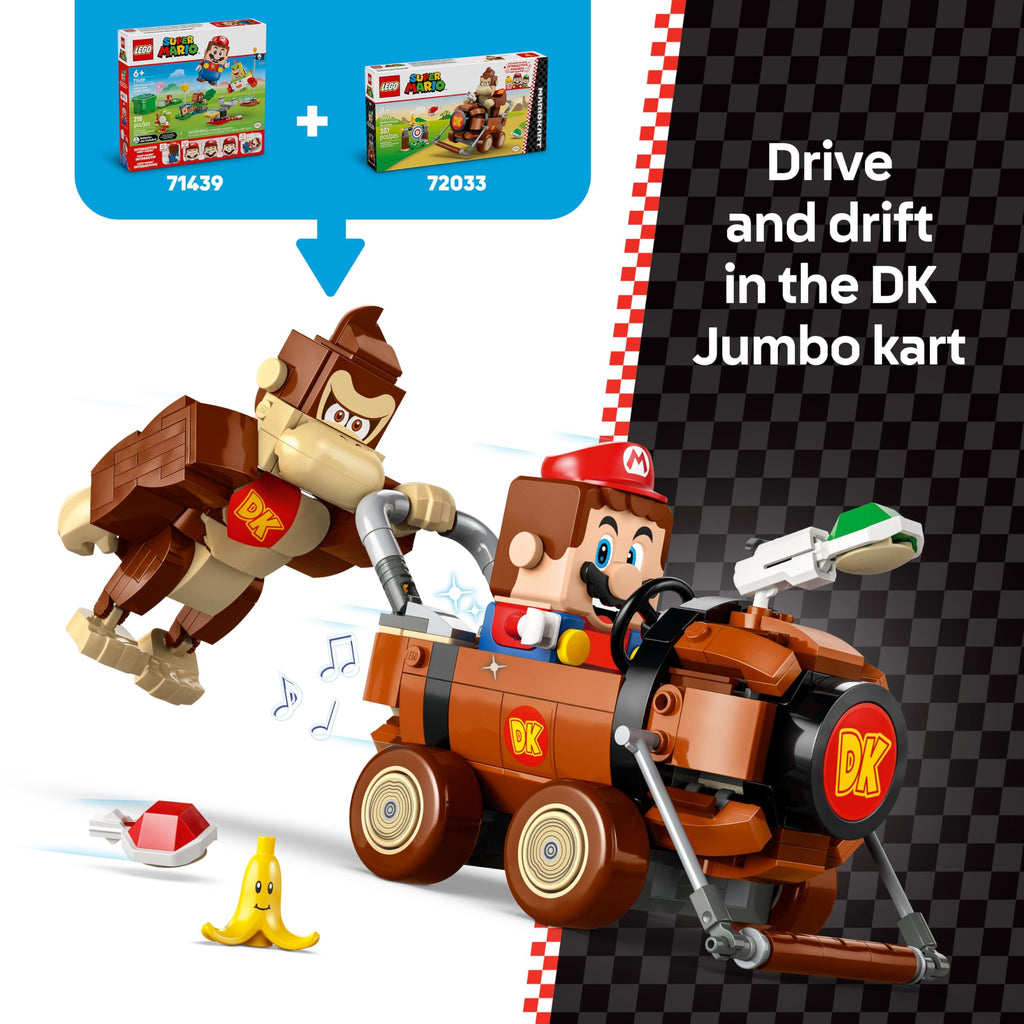 LEGO Super Mario: Mario Kart Donkey Kong & DK Jumbo - Collectible Toy Building Set for Kids, Boys and Girls, Ages 8+ - Nintendo Donkey Kong and Mario Kart Toy for Fans - Gift Idea - 72033