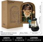 ZioWio Garden Gnome Statue, Tree Faces Decor Outdoor with Solar Lantern