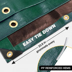Winpull Tarp 18x24FT, 16 Mil Heavy Duty Waterproof Tarp, Large Multipurpose Cover with Brass Grommets and Reinforced Edges, UV Resistant Thick Poly Tarps for Pool Car Tent Green