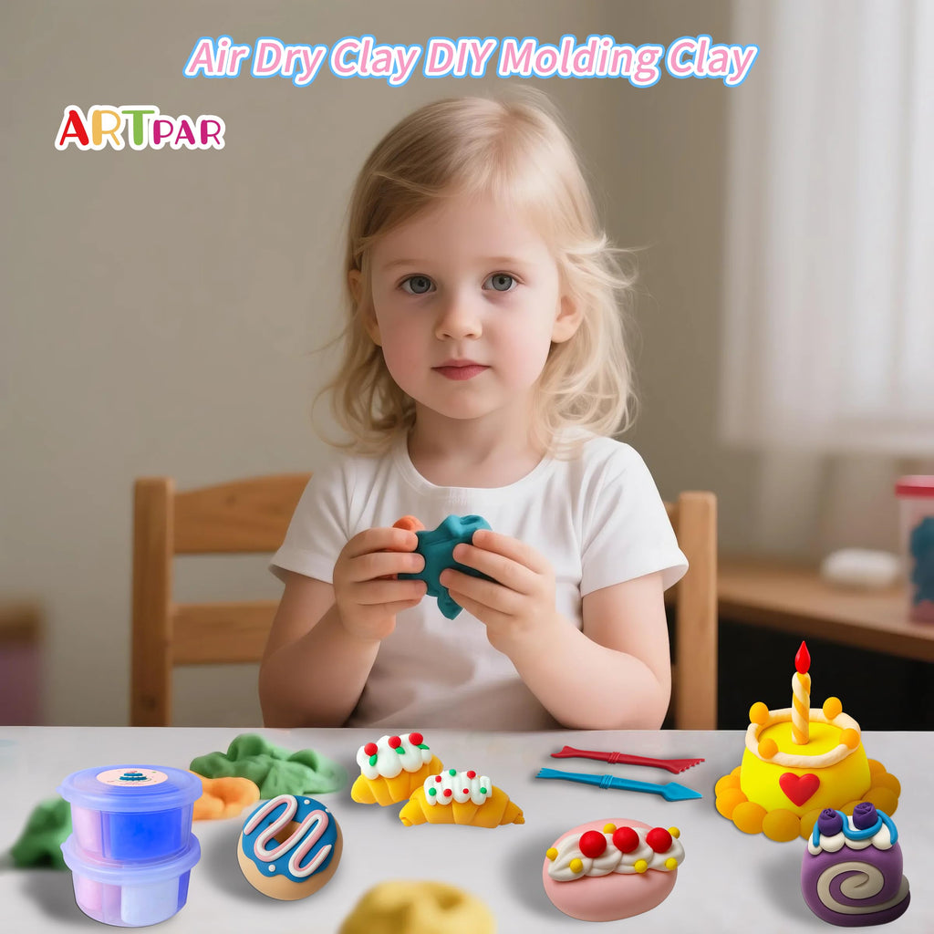 ARTPAR Air Dry Clay for Kids,Modeling Clay Kit,Model Magic Sculpting Set,Ultra Light & Soft, Safe Non-Toxic | 12 Box DIY Art and Crafts School Projects, Home Party Favors for Boys & Girls