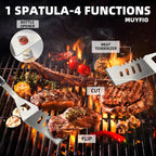 11Pcs Stainless Steel BBQ Grilling Accessories Set, Dad Gifts for Men Christmas Grilling Gifts,Portable Practical Grill Tools Utensils Kit with Storage Bag for Outdoor Grill Camping Backyard
