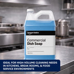 Amazon Basics Commercial Liquid Dish Soap, Long-Lasting Suds, Concentrated Formula, 1 Gallon, Pack of 2