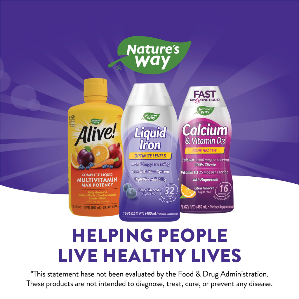 Nature's Way Liquid Iron, Provides Daily Value of Iron, Sugar Free, Berry Flavored, 16 Fl. Oz. (Pack of 2)